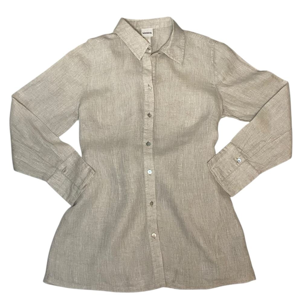 Chico's 100% Rayon Tunic that ties in the front or back Mother of Pearl Buttons - Picture 8 of 11
